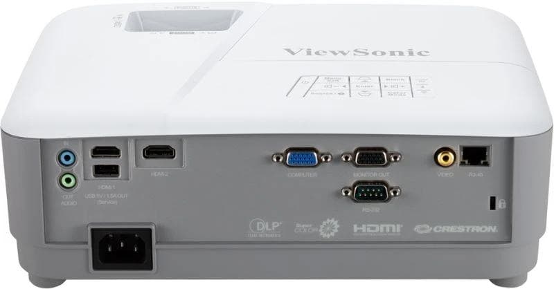 Videoproiector ViewSonic PA504W, WXGA 1280* 800, 4.000 lumeni, 22.000:1, lampa 6.000- 15.000 ore Ecomode, zoom optic 1.3x, dimensiune imagine 300", distanta proiectare 0.78m-10.14 m, 27- 31 dB, component, compozit, 2* HDMI, audio in/ out, USB Tip A (Alimentare): 1 (5V/1.5A), difuzor 10W, RS232 — miniatură