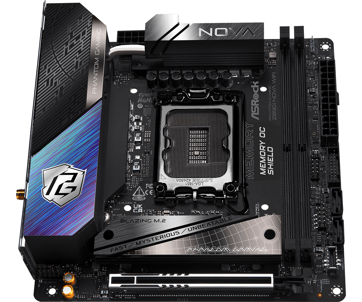 Placa de baza ASRock Phantom Gaming Z890I Nova WiFi, Socket 1851, DDR5, Mini-ITX — miniatură