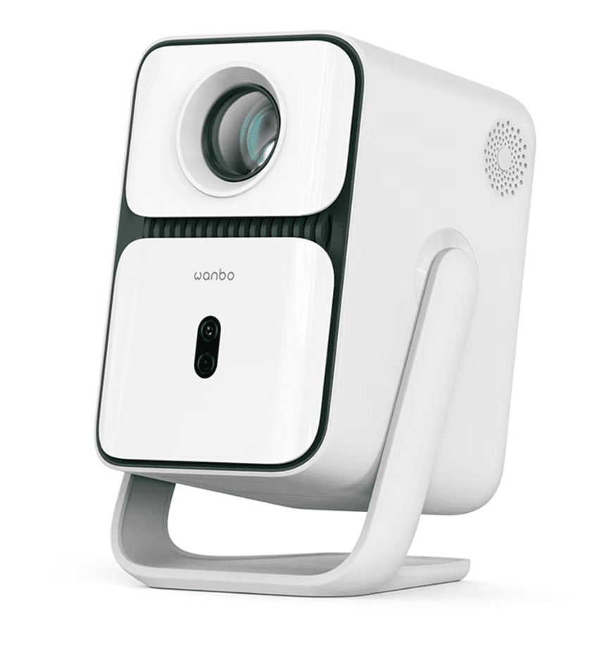 Videoproiector Portabil, Wanbo T2 Ultra, Android TV 11, 500 ANSI, Rezolutie nativa 1080P, Suport rotativ la 120°, Focus automat si corectie trapezoidala, Evitarea obstacolelor, Dimensiune de proiectie 45-140', WiFi dual-band, Difuzor 2*5W — miniatură