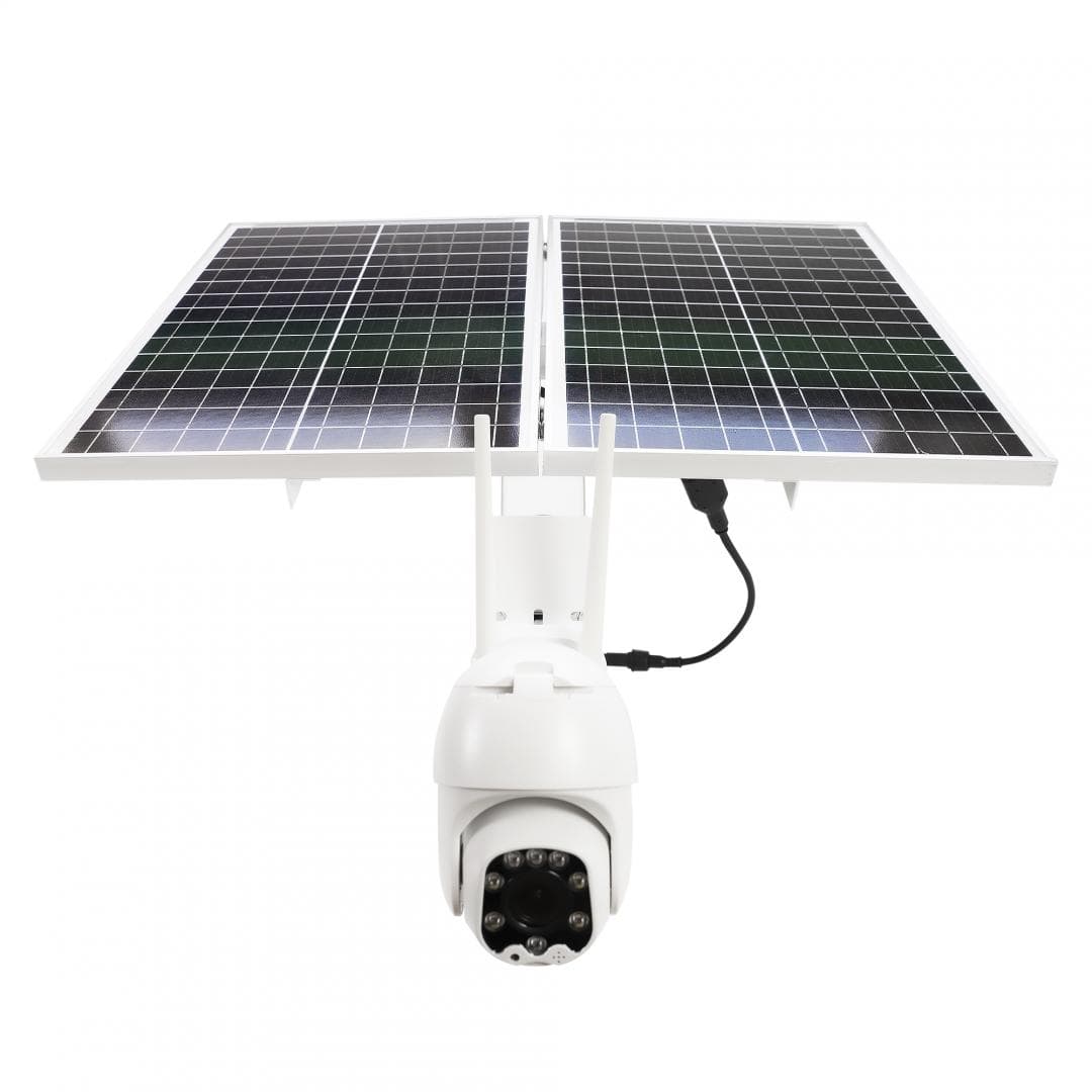 Camera supraveghere video PNI IP60 live PTZ cu panou solar, 2MP, GSM 4G, slot SIM zoom optic 5X, Senzor imagine: CMOS F23, lENTILA: Varifocala 2.8-12mm, Compresie video: h.265, 30fps, 1080P, RJ45, 10/100 Mbps, ir: 50m, MicroSD maxim 128GB (cardul nu este inclus), IP66, Dimensiuni panou: 355 x 530 x — miniatură