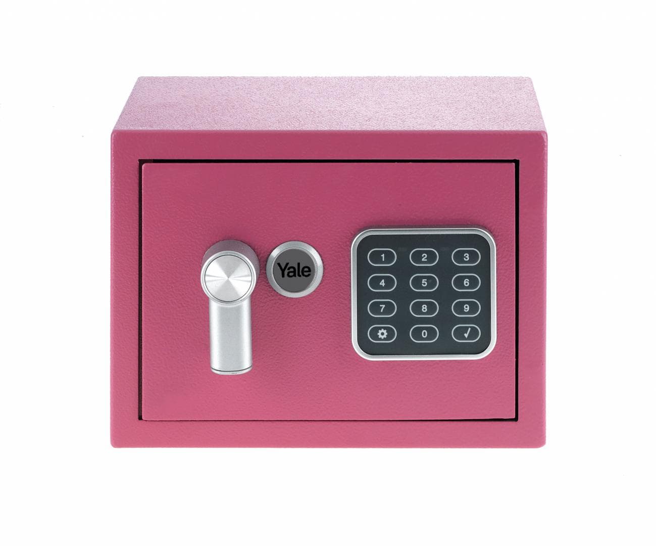 Seif Yale standard rezidential mini YSV/170; Se livreaza cu 2 chei; se blocheaza la introducerea consecutiva a 3 coduri personale gresite ; Usor de actionat cu cod personal; Mai mult de 100 000 de combinatii culoare roz