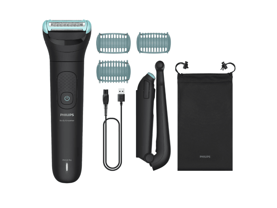 Aparat de ras si tuns corporal cu sita metalica hipoalergenica PHILIPS BG5480/15, autonomie 100 min, funcție incarcare rapida, brat extensie pentru urilizare pe spate, 3 piepteni bidirectionali, indicator luminos baterie, husa textila — miniatură