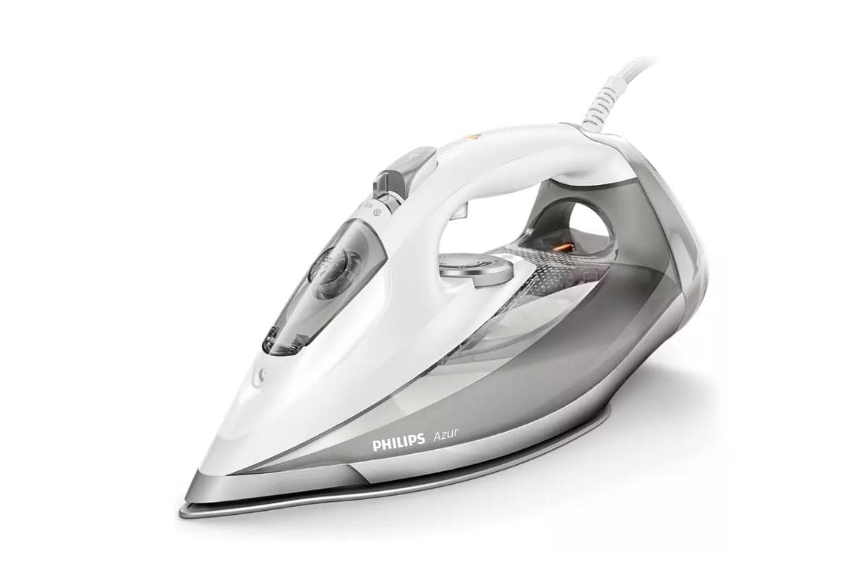 Fier de calcat Philips Azur GC4901/10, 2800 W, debit abur 50 g/min., jet abur 220g, decalcifiere rapida, talpa SteamGlide Elite, Alb/Bej