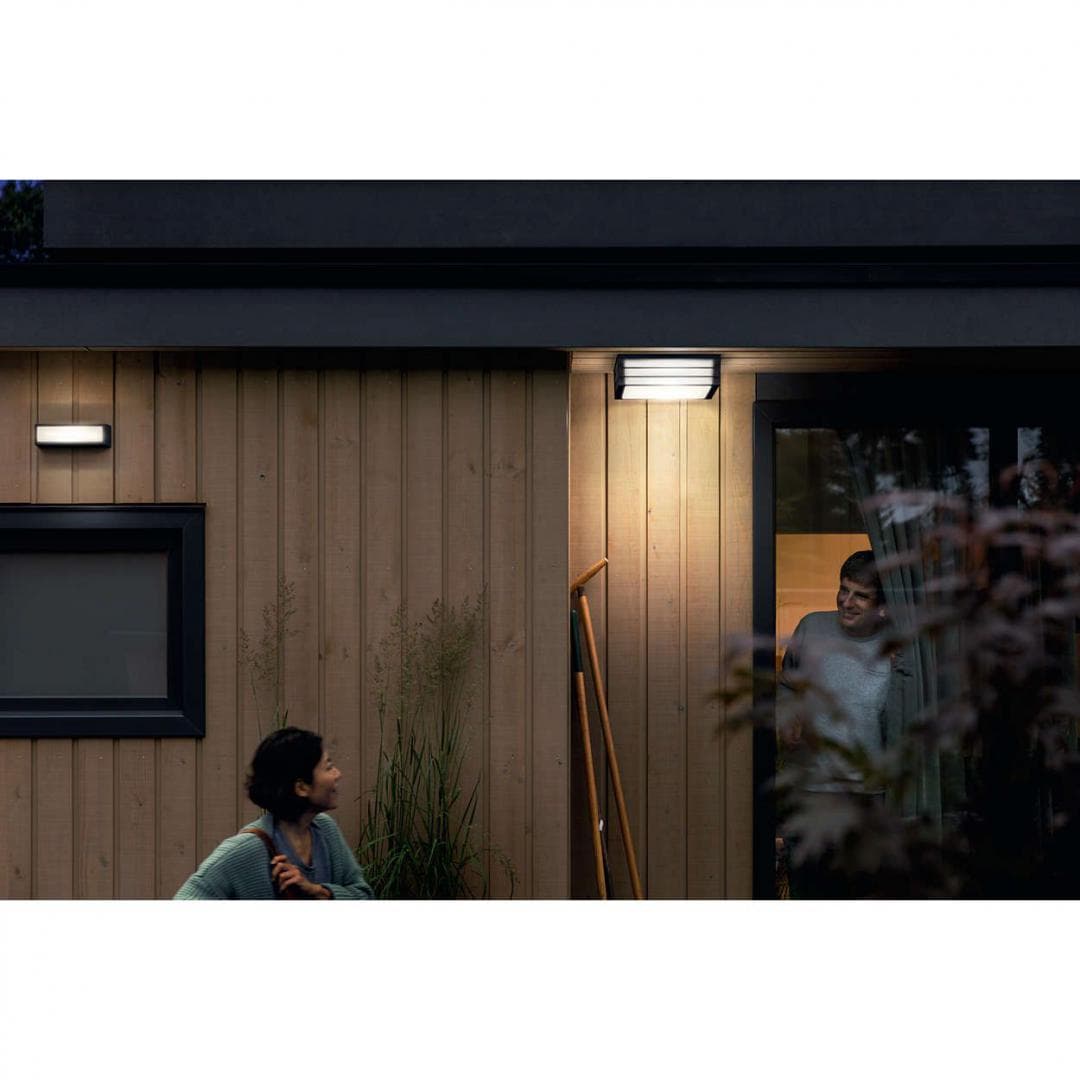 Plafoniera pentru exterior Philips Moonshine, 2xE27, max 2x14W, IP44,260x260x81mm, Antracit — miniatură