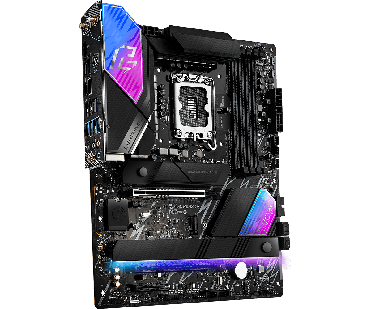 Placa de baza ASRock Phantom Gaming Z890 Lightning WiFi, Socket 1851, DDR5, ATX — miniatură