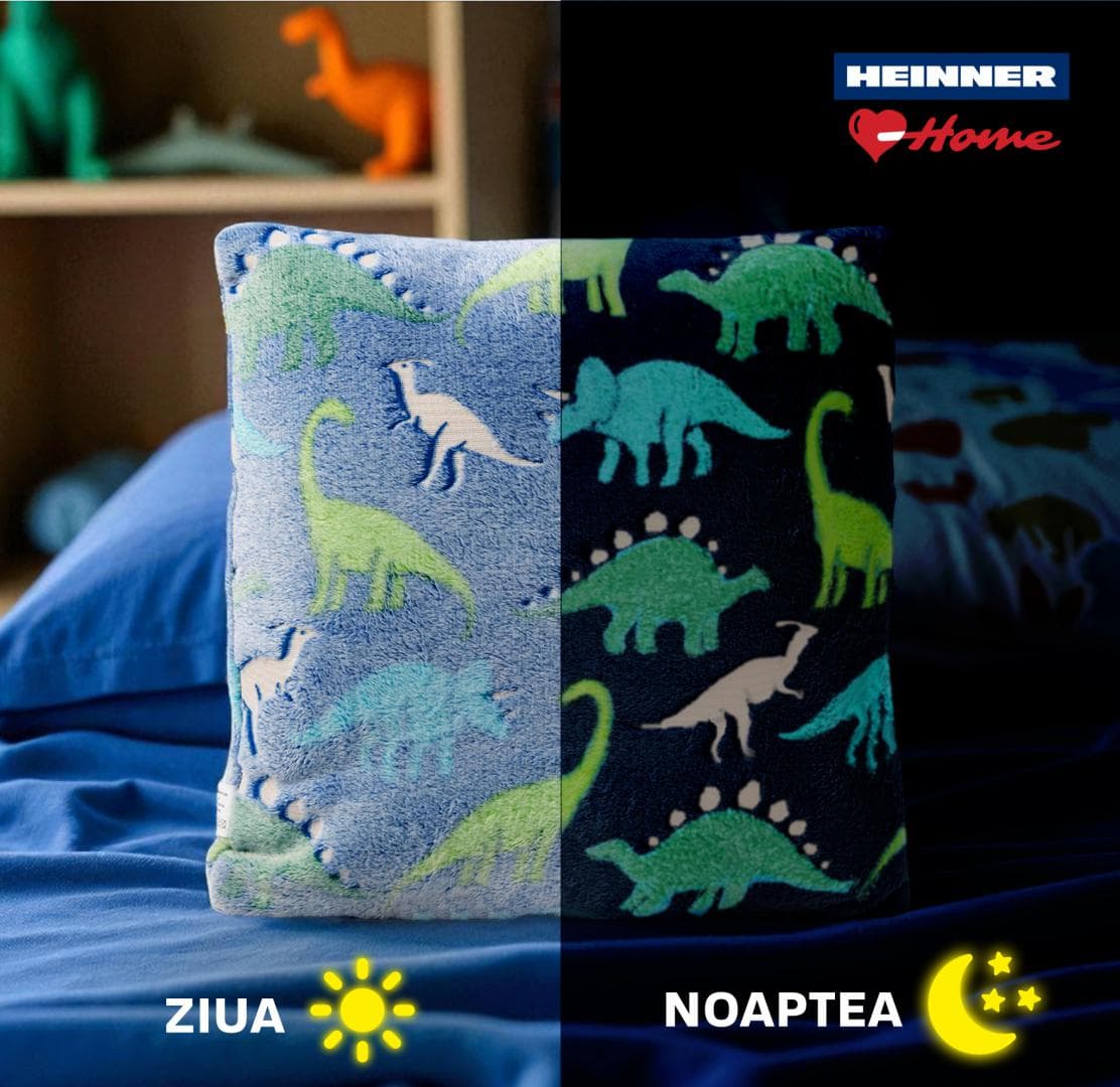 Perna cu model fosforescent, Dino,45x45 — miniatură