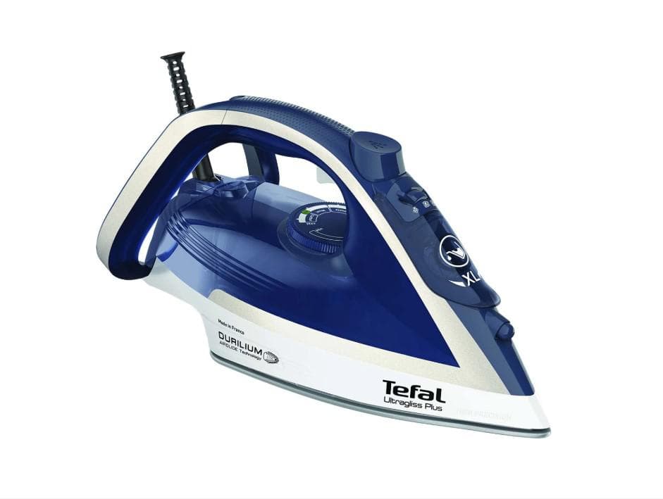 Fier de calcat Tefal Ultragliss Plus FV6812E0, 2800W, jet de abur 260 g/min, abur variabil 0-50 g/min, alb/albastru