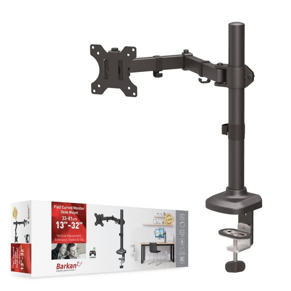 Suport monitor Barkan M121T full motion, pentru monitoare de 13"-34", greutate maxima suportata 18 kg, VESA max. 100x100mm, negru — miniatură