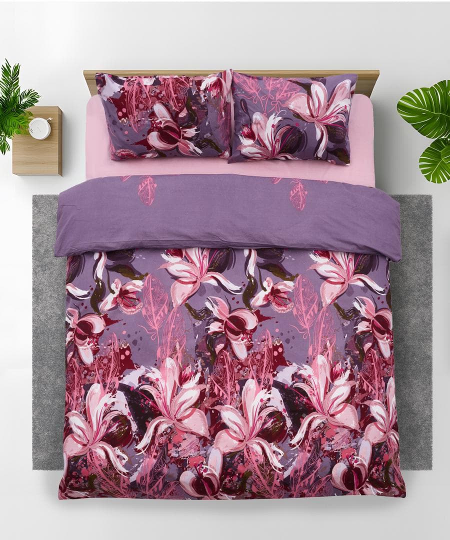 Lenjerie kingsize bumbac,132 TC,Magnolia — miniatură