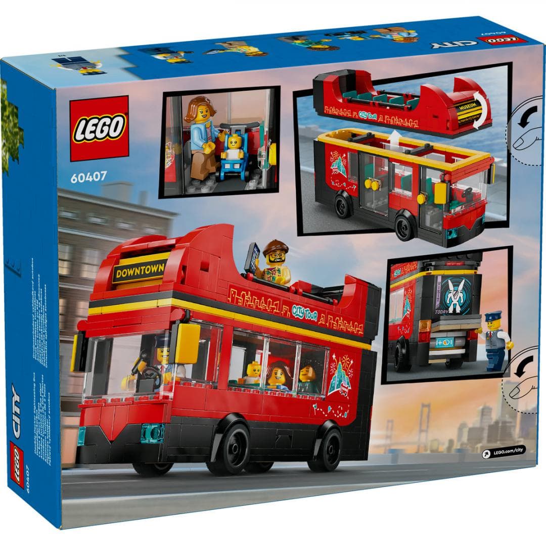 AUTOBUZ TURISTIC ROSU CU ETAJ LEGO 60407 — miniatură