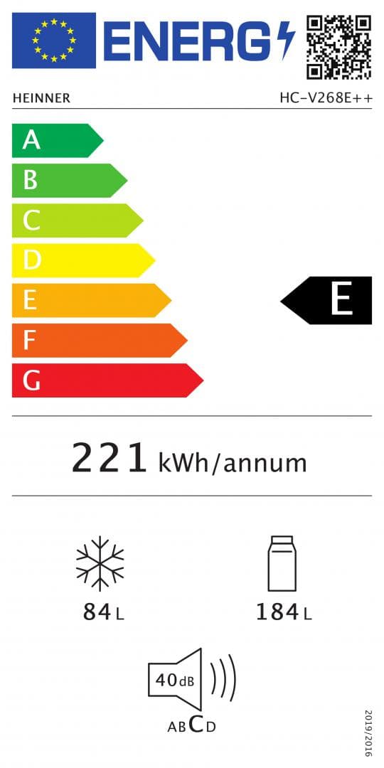 Combina frigorifica HEINNER HC-V268E++, Less Frost, 268 l, Clasa: E, Alb — miniatură