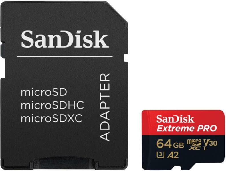 Card de Memorie MicroSDXC SanDisk Extreme PLUS, 64GB, Clasa 10, R/W speed: up to 100MB/s/ 90MB/s, include adaptor SD (pentru telefon)