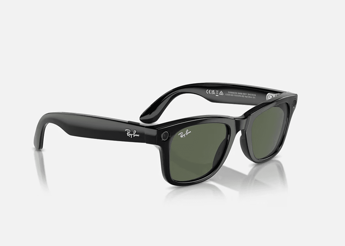 RayBan Meta Wayfarer Shiny BLACK/GREEN — miniatură