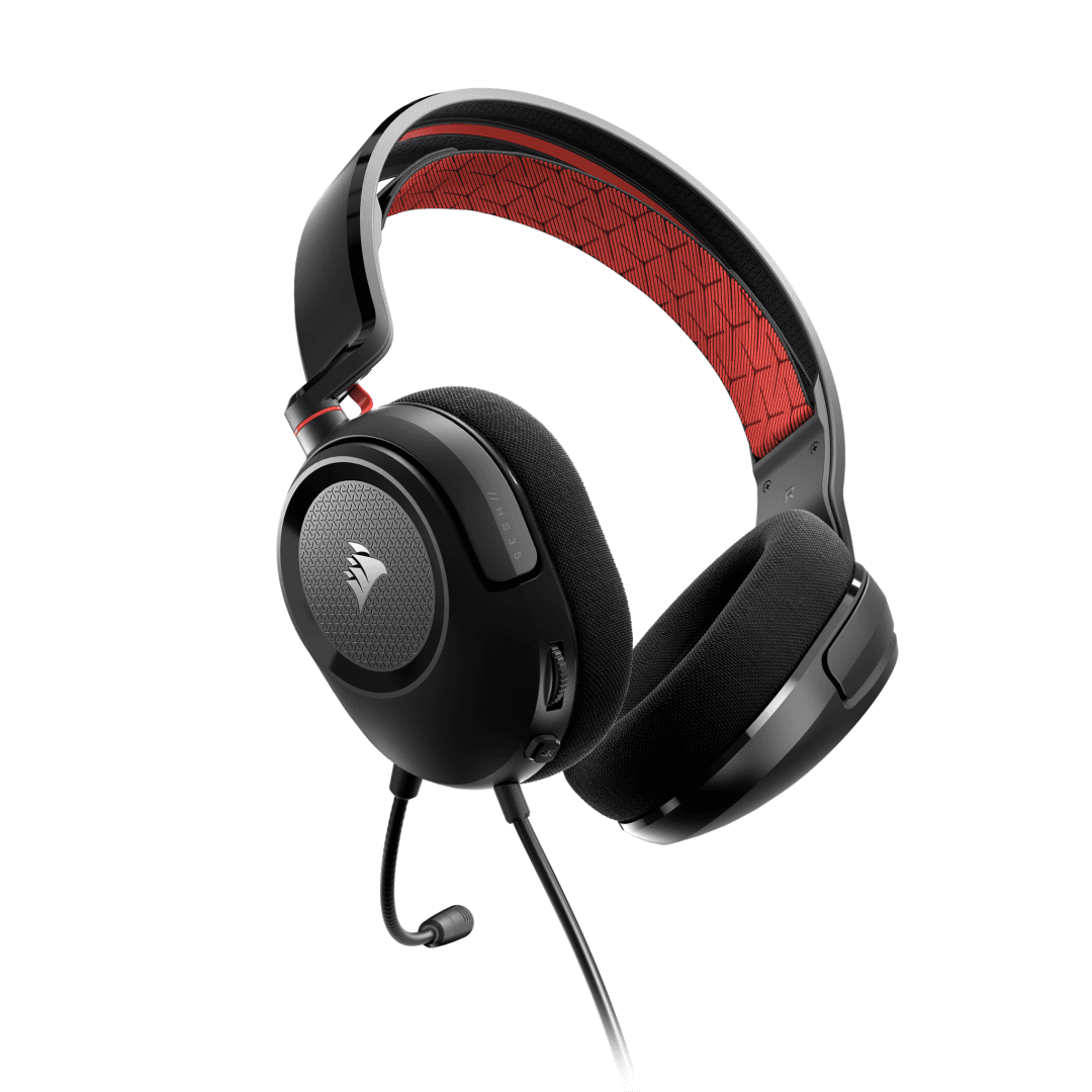 Casti Gaming Head-band Corsair HS35 v2, Wired, Rosu — miniatură