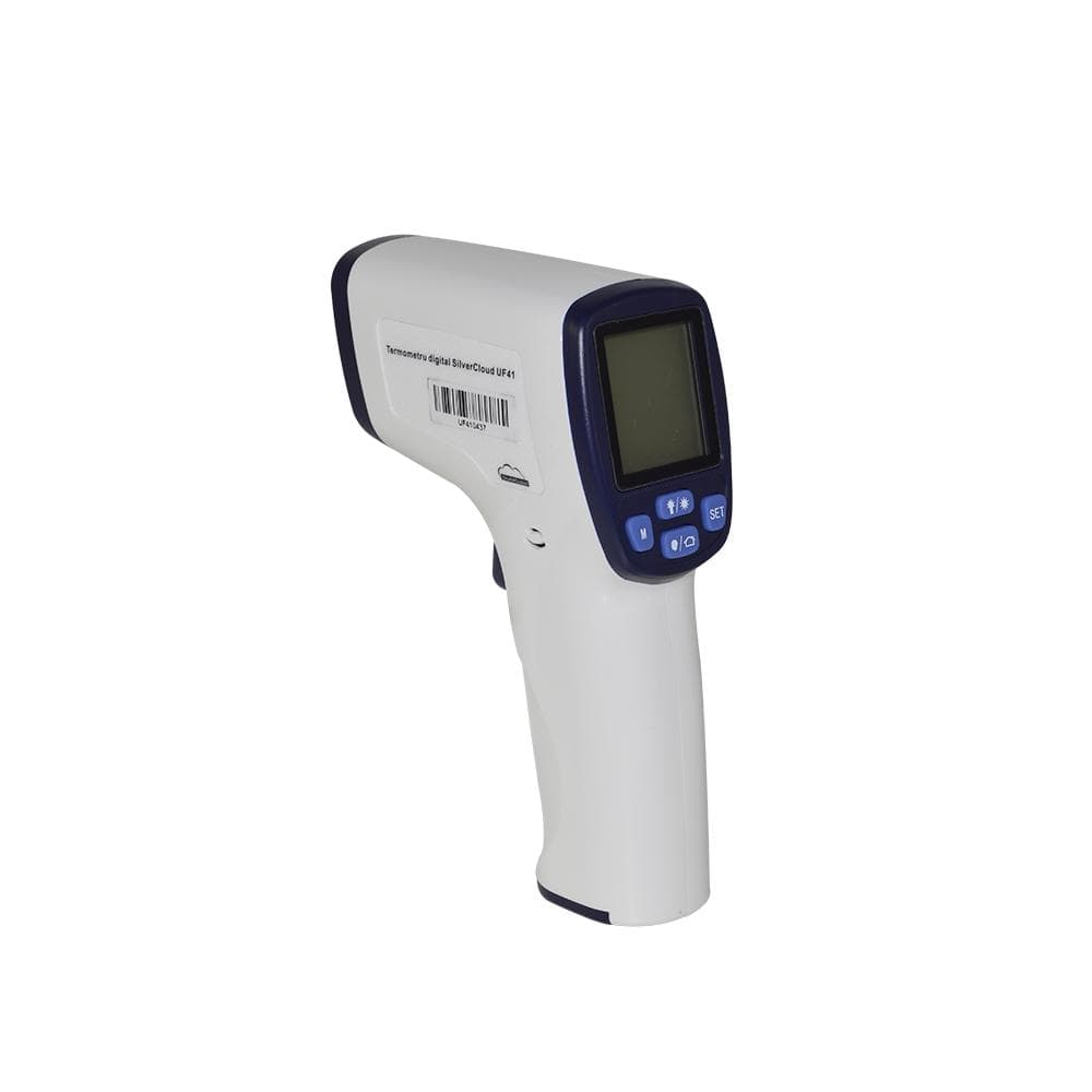 PNI Termometru digital SilverCloud UF41, Infrarosu, Non-Contact, Pentru corp si suprafete, Atentionare vocala, plaja masurare: 32-42.9 grade corp, 0-100 grade suprafete, distanta masurare: 5-10 cm, Dimensiuni: 145 x 37 x 98mm, Greutate: 141g, Alimentare: 2 x baterii AA, neincluse. — miniatură