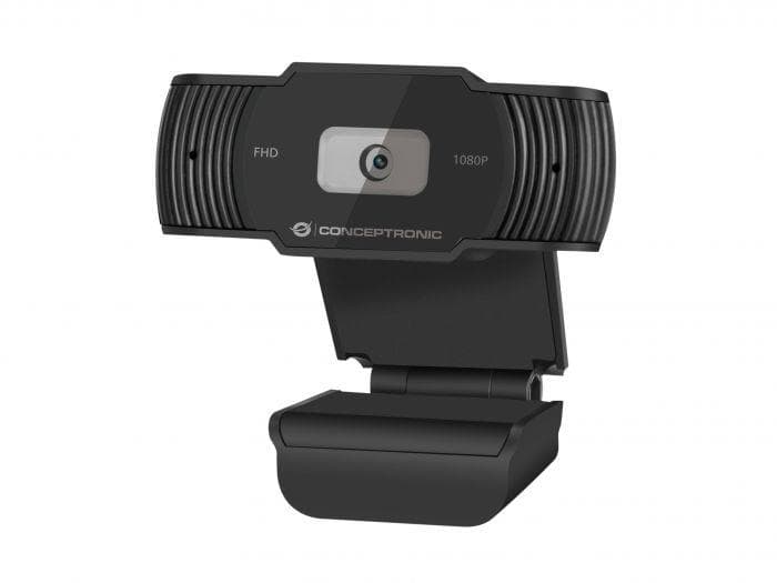 Camera Web Conceptronic AMDIS, rezolutie video Full HD, USB 2.0, Negru — miniatură