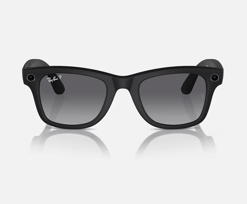 Ray-Ban Meta Wayfarer AI Glasses Matte Black/Polar Gradient Graphite (Large)