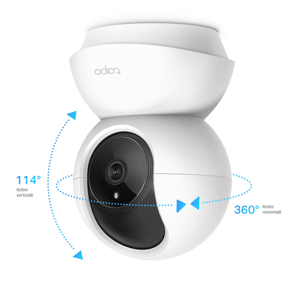 Camera de supraveghere Smart TP-Link Tapo C200 cu Pan/Tilt 360 grade Full HD 1080P Utilizare Baby Monitor Wireless Audio Video Night Vision Detectarea miscarilor Two-Way Audio Alarma sonora si luminoasa Control Vocal IP Wi-Fi Mod Privacy - Alb — miniatură