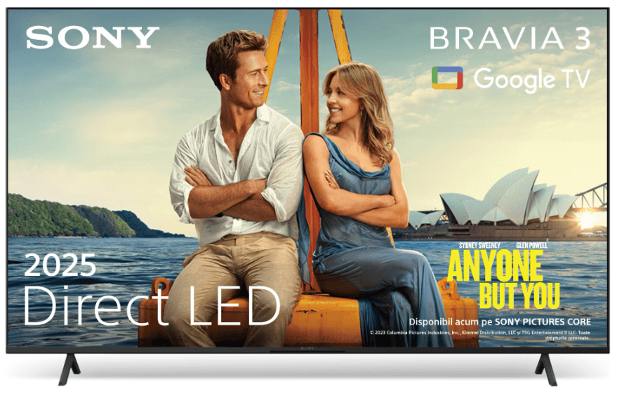 Televizor Sony BRAVIA 3 LED 75S35, 189 cm, Smart Google TV, 4K, Clasa E (Model 2025)