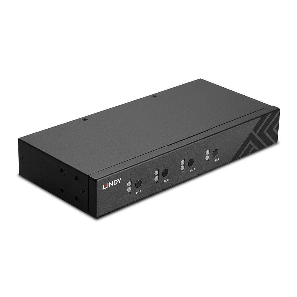Switch Lindy LY-32166, 4 Port USB 2.0 & Audio, negru — miniatură