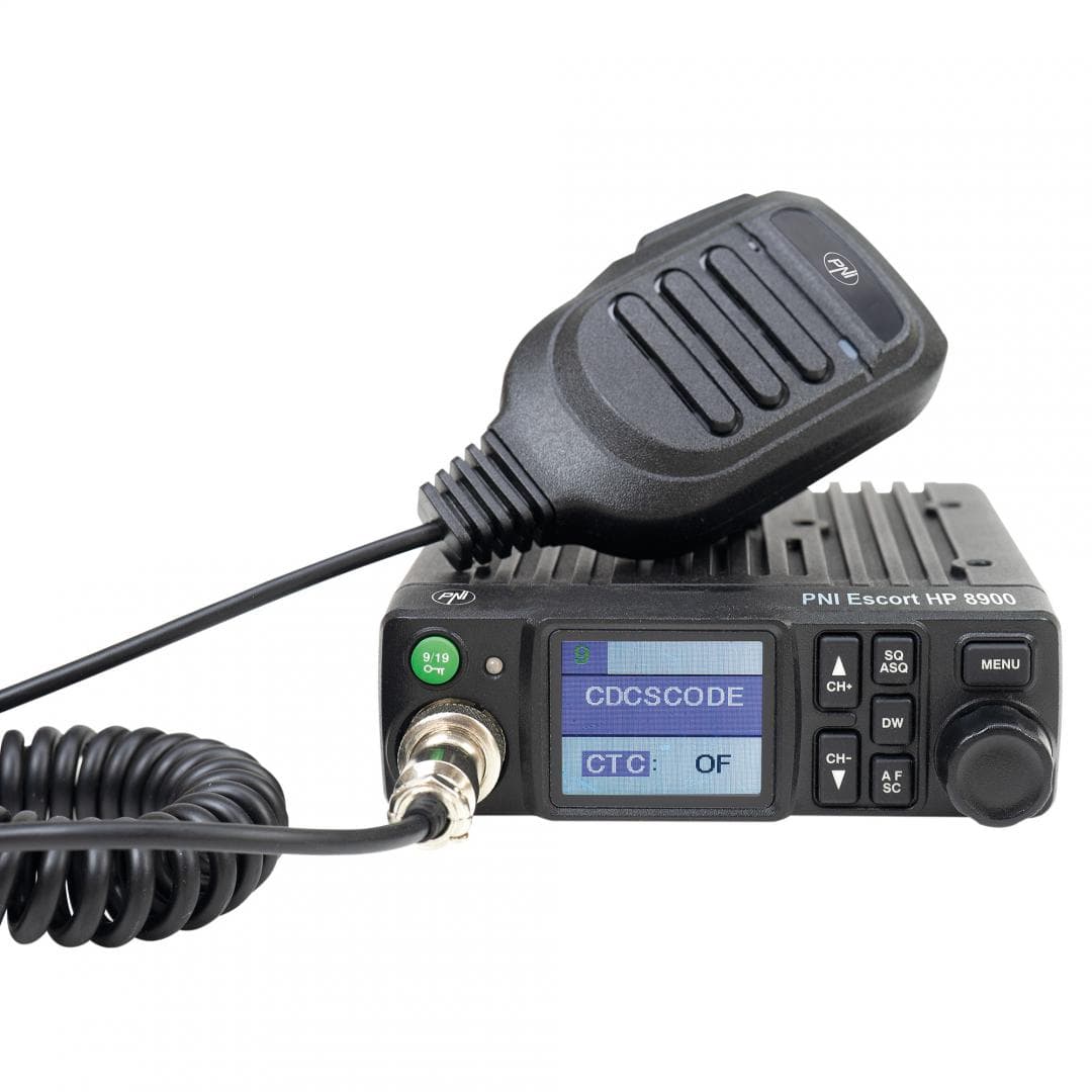 PNI-HP8900 - Statie radio CB PNI Escort HP 8900 ASQ, 12V / 24V, RF Gain, Roger Beep, CTCSS-DCS, Dual Watch AM/FM comutati doar in banda EU, Tip banda emisie: AM/FM, 40 canale, Frecventa: 26.965 - 27.405 MHz, Difuzor: 3W, Alimentare: 12/24V, Dimensiuni: 122 x 130 x 37 mm, Montaj 1 DIN, ASQ. — miniatură