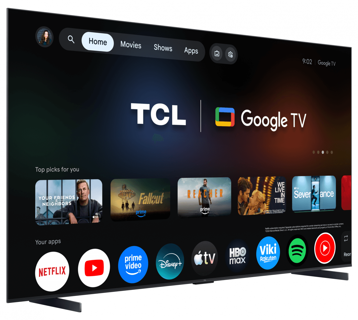 Televizor TCL SQD-MiniLED 98MSQLED80L, 248 cm, Smart Google TV, 4K, Onkyo (Model 2026) — miniatură