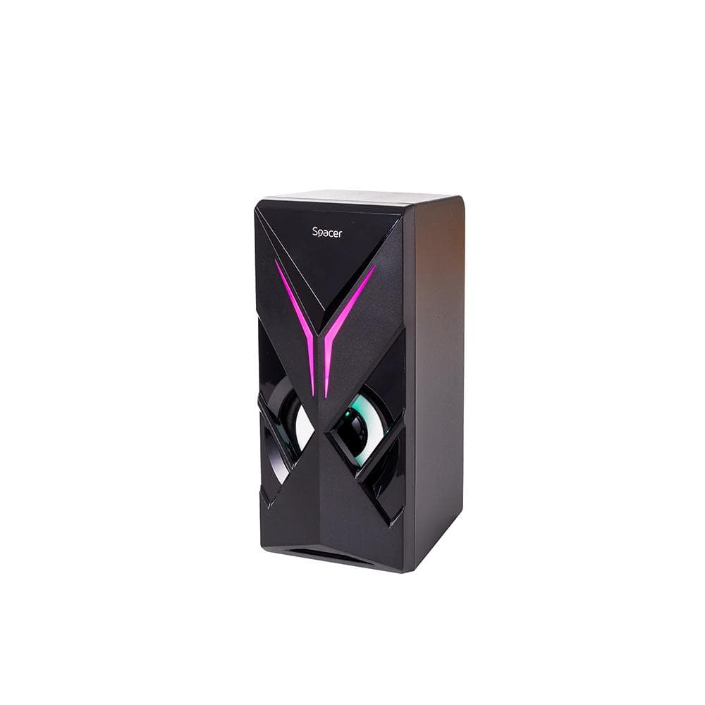 Boxe Spacer Gaming 2.1, 14W RMS ( 2x3W + 8W), bluetooth, telecomanda wireless, control volum, subwoofer lemn MDF, 220V alimentare, USB/SD/AUX/radio FM, negru — miniatură