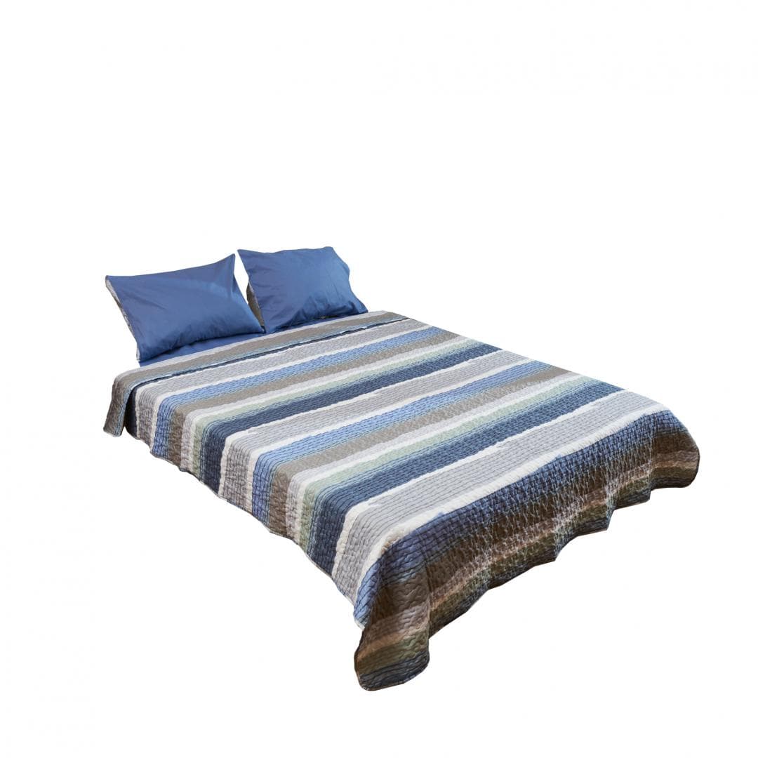 CUVERTURA MATLASATA 200X220 CM STRIPES — miniatură