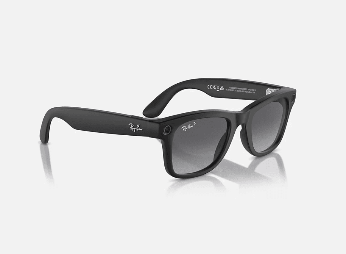 Ray-Ban Meta Wayfarer AI Glasses Matte Black/Polar Gradient Graphite (Large) — miniatură