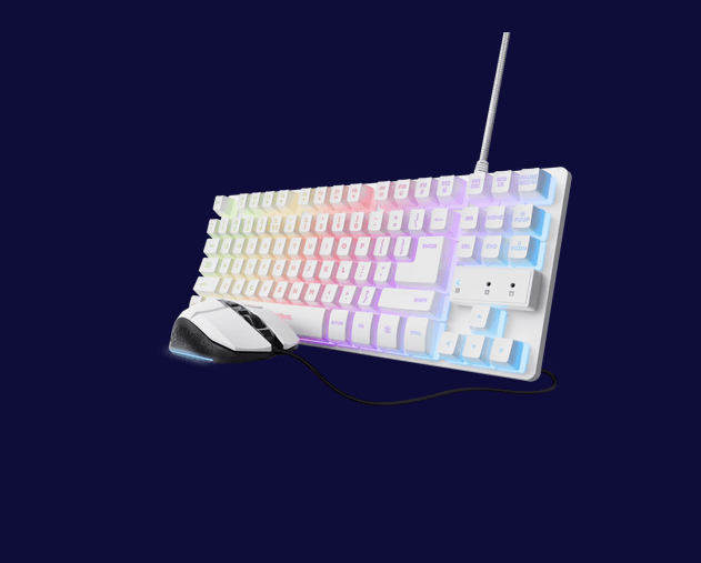 Kit Wireless tastatura si mouse Trust GXT 798W, Alb