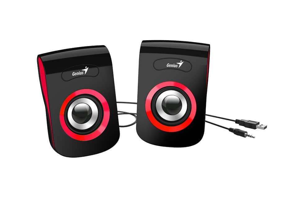 Boxe Genius SP-Q180 2.0 cu fir, RMS: 6W (2 x 3W), USB, rosu — miniatură