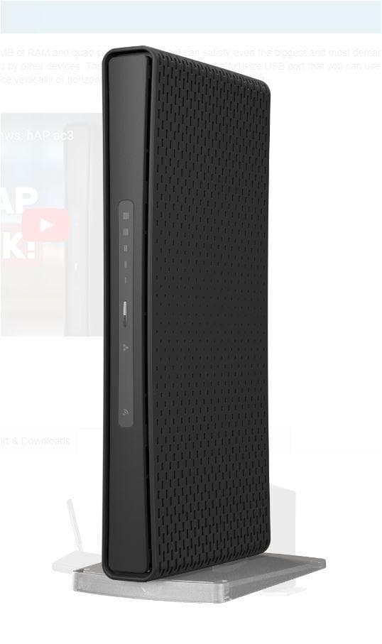 Miktrotik  HAP AC1200 DUAL BAND WIRELESS ROUTER, 5 PORTURI 10/100/1000mbps, 1 x POE, 1 x USB, 2.4Ghz-300 Mbps, 5Ghz-867Mbps, 2 antene externe, 256Mb RAM, quad-core CPU 716 MHz, Wi-Fi 5.