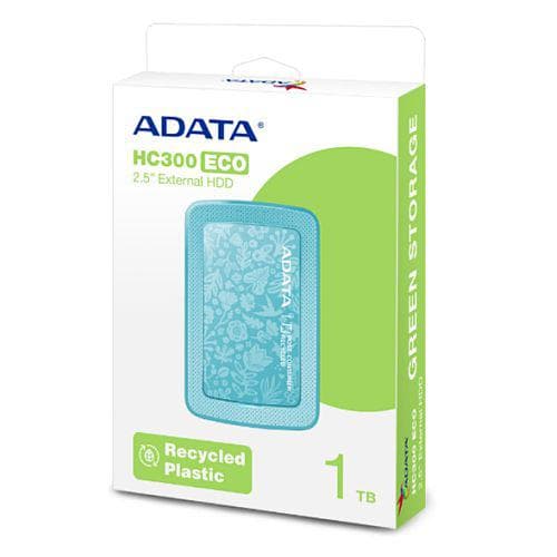 HDD Extern Adata, 1TB, HC300 ECO, 2.5", USB 3.2, plastic si silicon, rezistent la socuri, albastru — miniatură