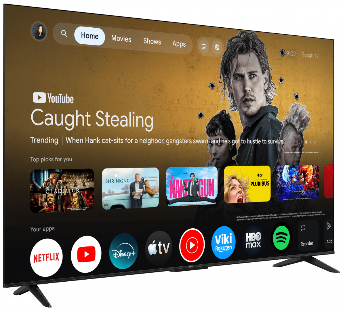 Televizor TCL LED 65P6L, 165 cm, Smart, Google TV, 4K — miniatură