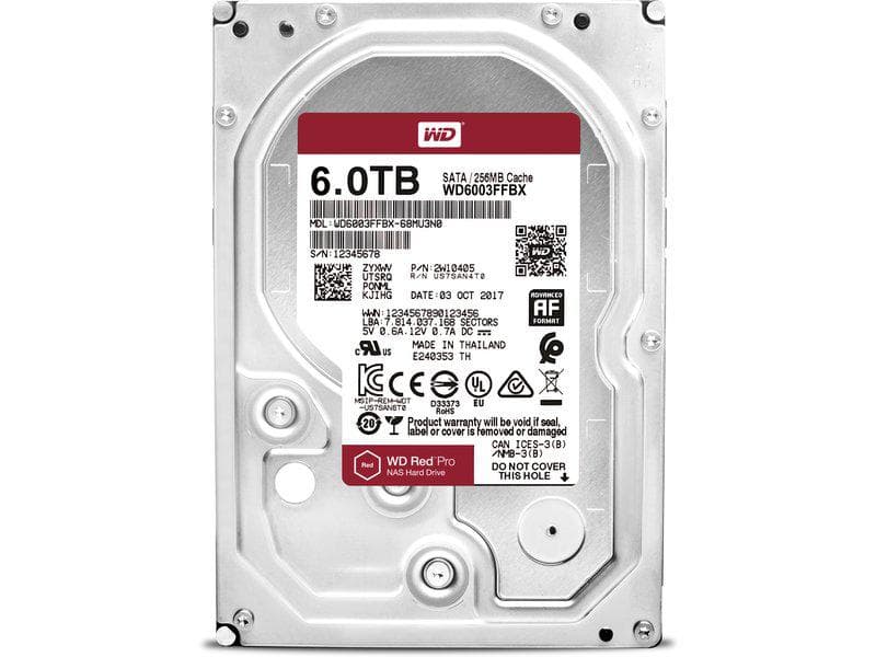 HDD NAS WD Red Pro, 6 TB, 7200 rpm, 256 MB, SATA III