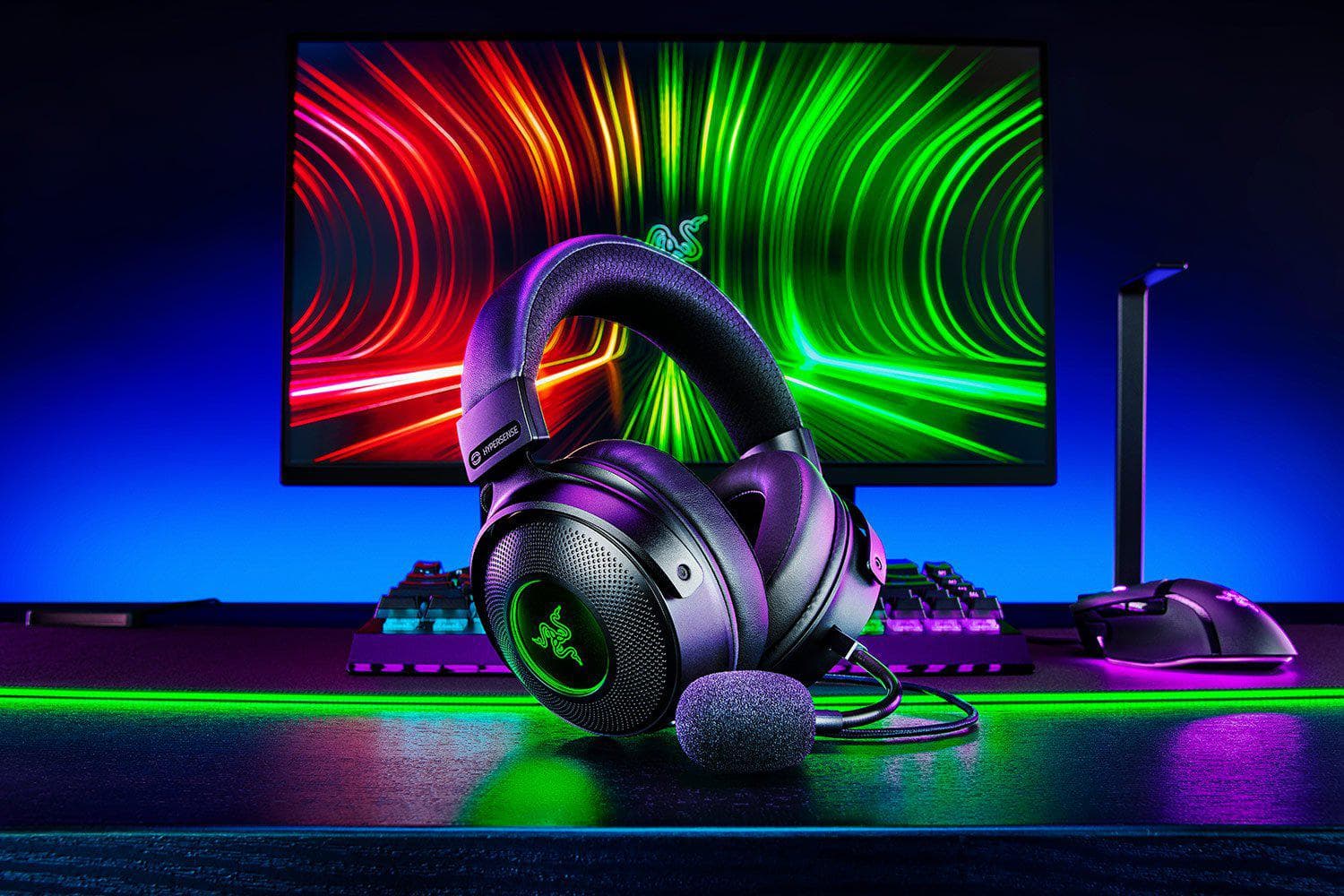Casti Gaming Head-band Razer Kraken V3 HyperSense, Wired, Negru — miniatură