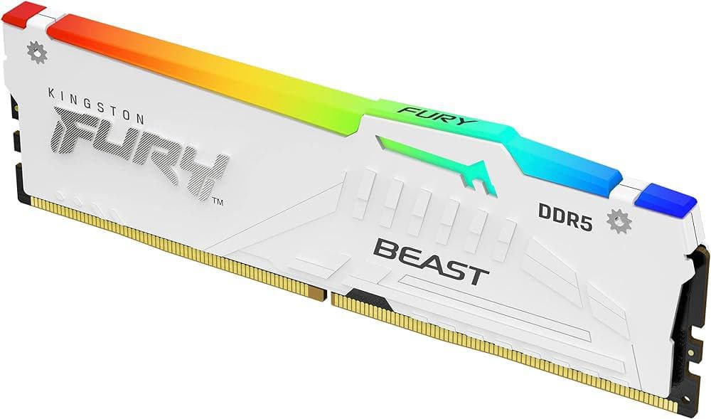 Memorie RAM Kingston FURY Beast RGB White, 32 GB DDR5, 6000 MHz, CL30