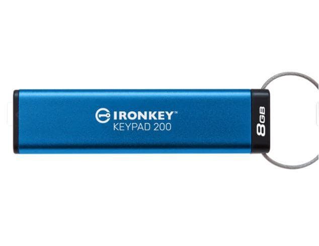 Memorie USB Kingston Keypad 200 8GB, USB 3.2, Albastru — miniatură