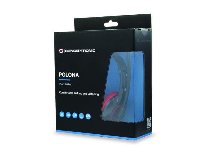 Casti Head-band Conceptronic CCHATSTARU2R, Wired, Rosu