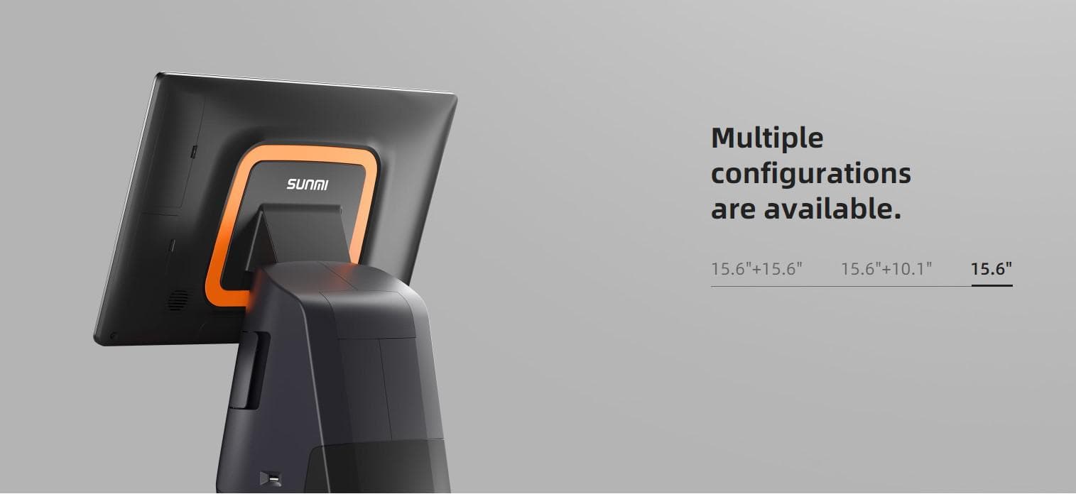 SUNMI DESKTOP POS SYSTEM L1561 T2s EN (15.6", 4GB + 64GB, Printer 80mm,WIFI, EU Adapter) — miniatură
