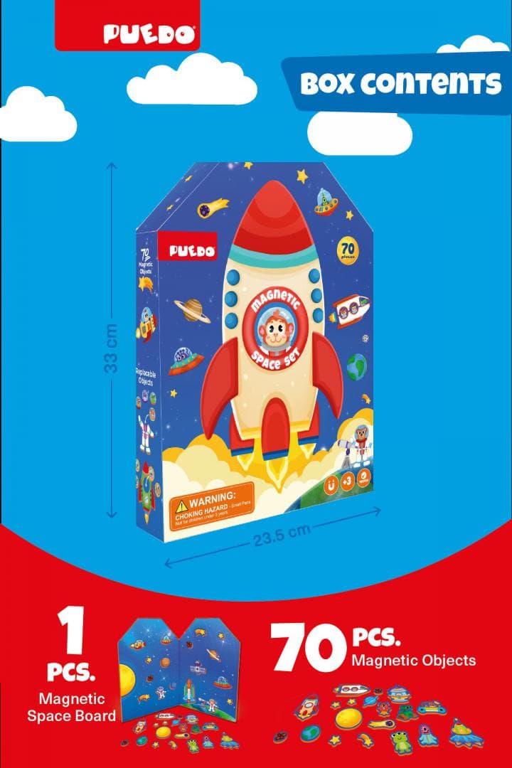 SET MAGNETIC DIN SPUMA EVA, SPATIUL COSMIC, PUEDO — miniatură