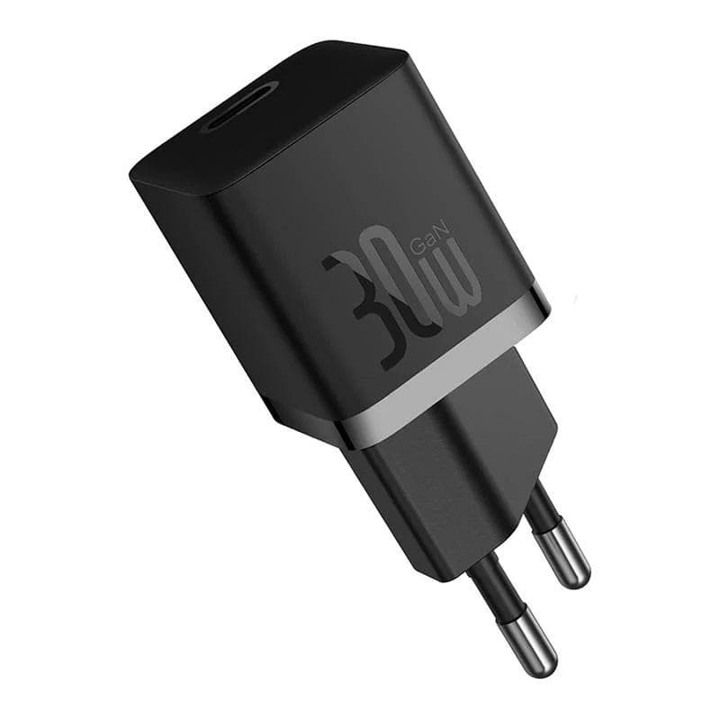 Incarcator retea Baseus, GaN5 Fast Charger 30W, 1 x USB Type-C 5V/3A, negru — miniatură
