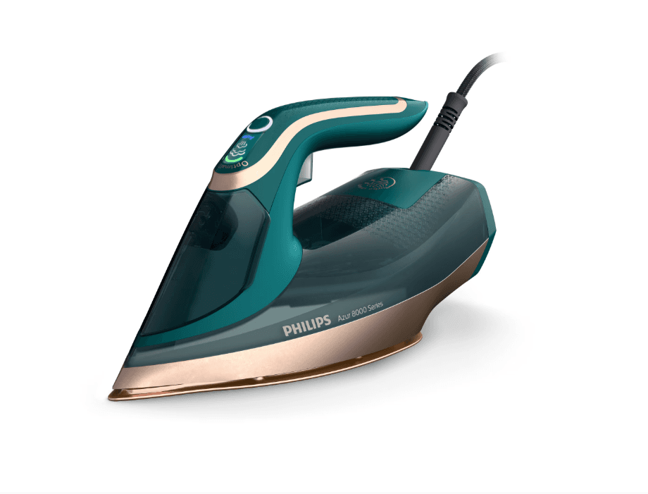 Fier de calcat Philips DST8030/70 Seria8000, 3000W, OptimalTemp, talpa Steamglide Elite si DinamiQ, pompa Turbosteam Abur 70 g/min, jet de abur 240 g, capacitate rezervor 350ml, Detartrare Quick Calc Release, oprire automata, sistem antipicurare, Turcoaz