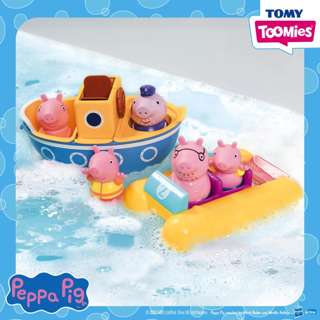 JUCARIE DE BAIE, BARCA SI FAMILIA PEPPEI PIG, TOMY — miniatură