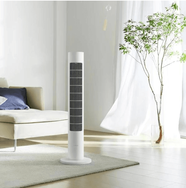 Xiaomi BPTSO2DMU. Type: Household tower fan, Product colour: White, Placement: Floor, Table. Power source type: DC, Power consumption (typical): 24 W, Energy consumption per 1000 hours: 1 kWh. Width: 290 mm, Depth: 290 mm, Height: 1014 mm — miniatură