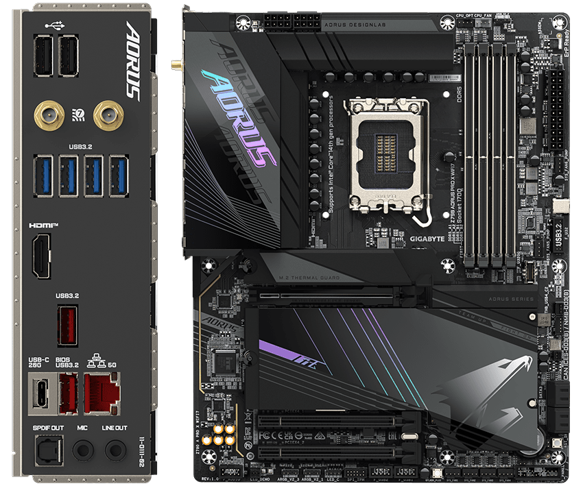 Placa de baza Gigabyte Z790 AORUS PRO X WIFI7, Socket 1700, DDR5, ATX — miniatură