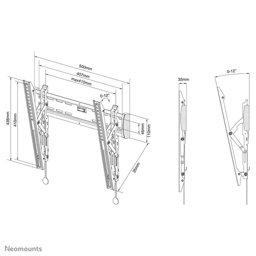 Suport TV de perete Neomounts by Newstar Select NM-W345BLACK, reglabil, 32-55'', VESA 400x400mm, suporta pana la 25kg, negru — miniatură