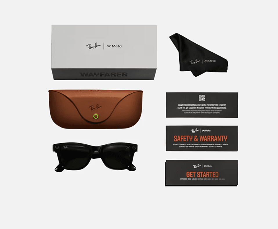 RayBan Meta Wayfarer Shiny BLACK/GREEN — miniatură
