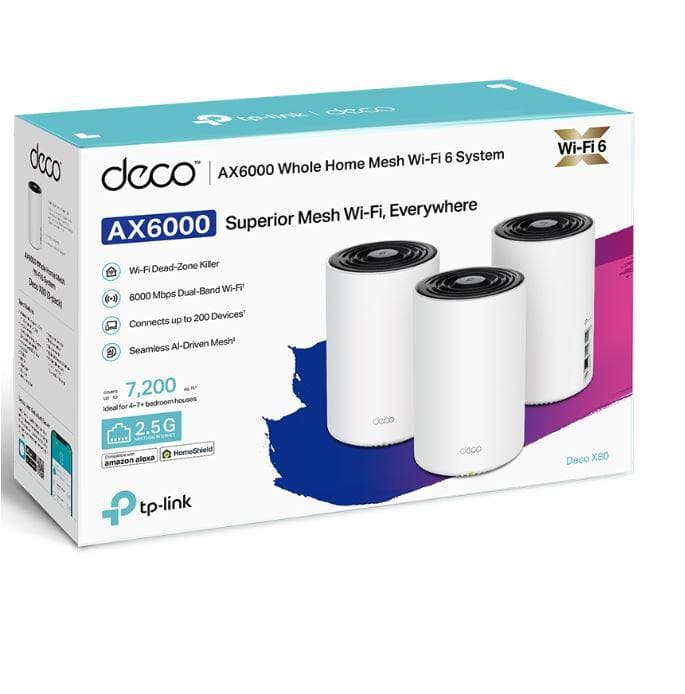 Router wireless TP-LINK Deco X80, WIFI 6, Mesh, Dual Band — miniatură