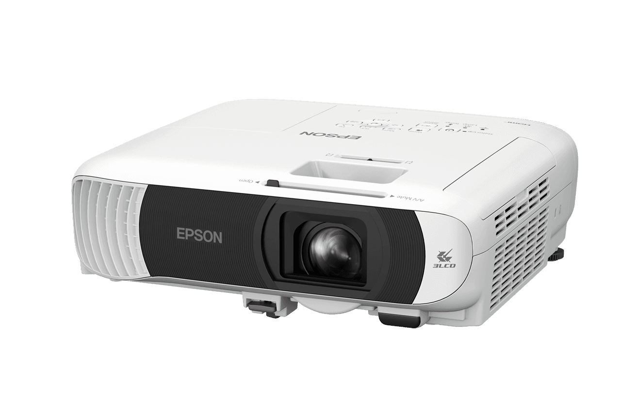PROJECTOR EPSON EB-FH54, Tehnologie 3LCD, Luminozitate: 4100 lumeni, Rezolutie: 1080p, Aspect: 16:9, Contrast 16.000 : 1, Sursa lumina: Lampa, Dimensiune maxima proiectie: 31"-304", Distanta proiectie: 0.9m-8.9m, Interfata: USB, WI-FI, 2 x HDMI, Miracast, Jack, Dimensiuni: 309‎ x 293 x 105 mm — miniatură